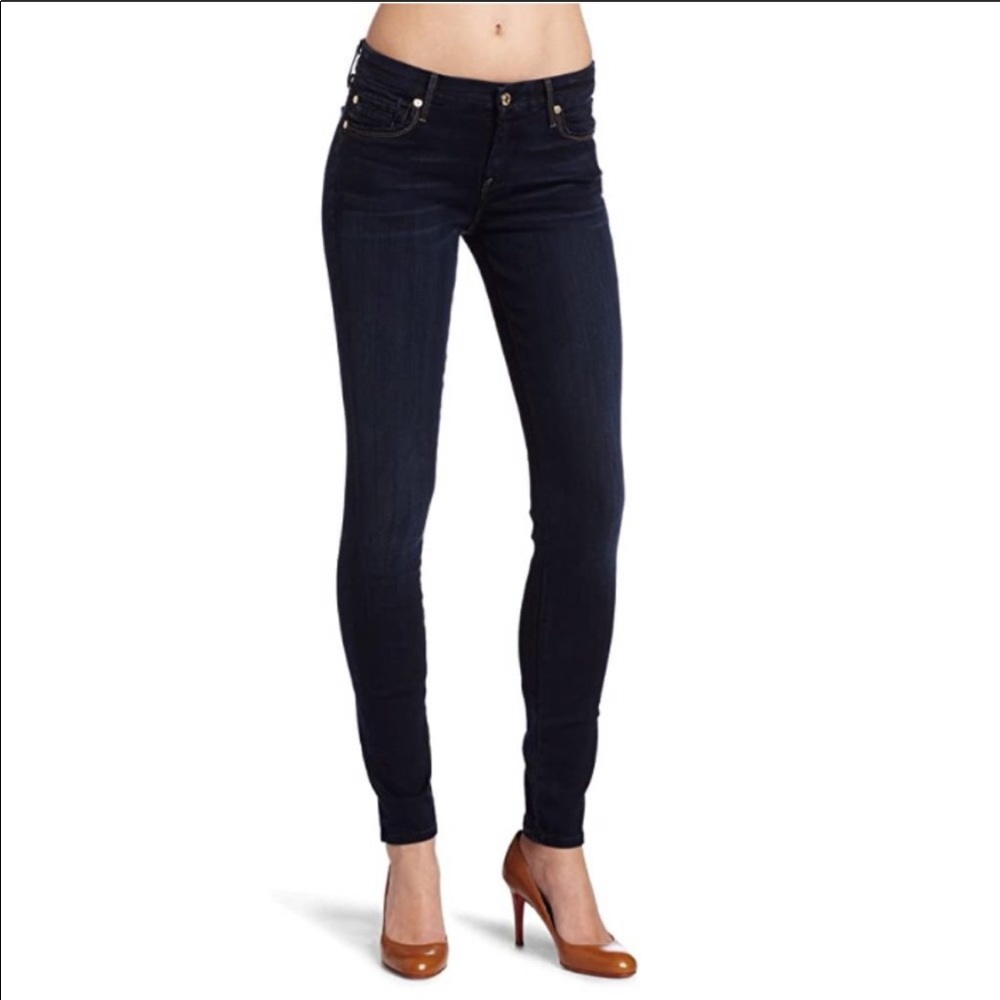 7 FOR ALL MANKIND SKINNY JEANS DARK WASH SIZE 25
